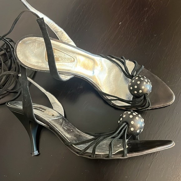 Enrico Gibellieri strappy wrap sandals, black, made in Italy, suede, size 8 tts - Picture 16 of 17